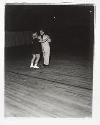 Couple skate dancing in the Skating Revue of 1957, Santa Rosa, California, April, 1957 (Digital Object)