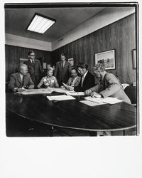 Group of Exchange Bank officials in a planning session, Santa Rosa, California, 1965 (Digital Object)