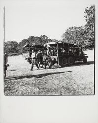 Passengers getting off National Guard trucks at Annadel, Santa Rosa, California, 1971 (Digital Object)