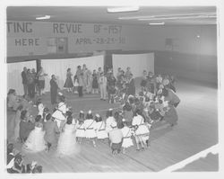 Closing gathering of performers in the Skating Revue of 1957, Santa Rosa, California, April, 1957 (Digital Object)