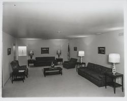Reception room at Welti Chapel of the Roses, Santa Rosa, California, 1957 (Digital Object)