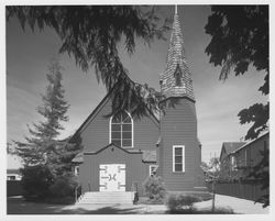 Front exterior view of the Church Built from One Tree, Santa Rosa, California, 1970 (Digital Object)
