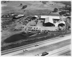 Aerial view of Stevenson Equipment Company Incorporated and US Highway 101, Santa Rosa, California, 1964 (Digital Object)