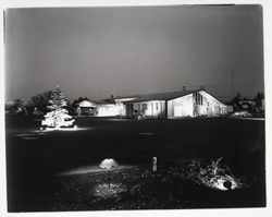 Night view of Welti Chapel of the Roses, Santa Rosa, California, 1957 (Digital Object)