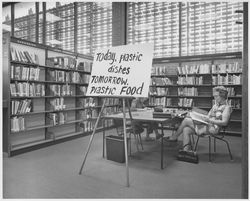 Earth Day sign at the Santa Rosa-Sonoma County Free Public Library, Santa Rosa, California, April 22, 1970 (Digital Object)
