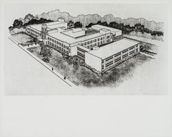 Architect&#39;s drawing of Memorial Hospital, Santa Rosa, California, March 31, 1958 (Digital Object)