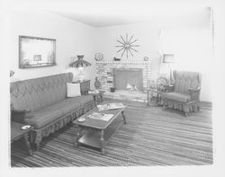 Living rooms in model homes on Allison Drive, Rohnert Park, California, 1958 (Digital Object)