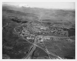 Aerial view of US Highway 101 under construction south of Healdsburg, California, 1963 (Digital Object)