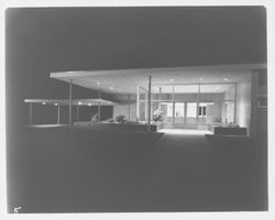 Santa Rosa Medical Center entrance at night, 121 Sotoyome Street, Santa Rosa, California, 1957 (Digital Object)