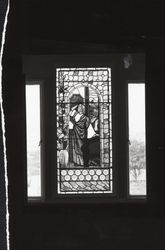 Stained glass window in Burbank&#39;s carriage house, Santa Rosa, California, 1963 (Digital Object)