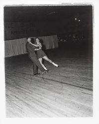 Couple skate dancing in the Skating Revue of 1957, Santa Rosa, California, April, 1957 (Digital Object)