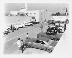 Car show on the roof of the 3rd &amp; D Street parking garage, Santa Rosa, California, 1964 (Digital Object)