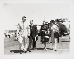 Hugh Codding and group of people at dedication of Coddingtown Airport, Santa Rosa, California, 1960 (Digital Object)