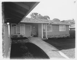 Entryway to Saint Francis Acres model home at 5740 Monte Verde Road, Santa Rosa, California, 1958 (Digital Object)