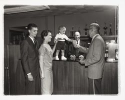 Tom Campion opening an account at the Exchange Bank, Santa Rosa, California, 1960 (Digital Object)