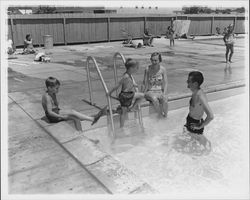 Peck family at Mayette Pool, Santa Rosa, California, 1957 (Digital Object)