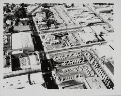Aerial view of B Street in the vicinity of Ross and 7th Street, Santa Rosa, California, 1954 (Digital Object)