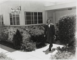 Charles Peck leaving his office, Santa Rosa, California, 1957 (Digital Object)