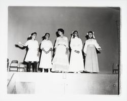 Girls on stage at Village School, Santa Rosa, California, 1959 (Digital Object)