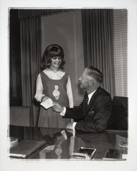 Jill Schwaderer at Exchange Bank, Santa Rosa, California, 1964 (Digital Object)