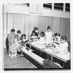 Girls at Doyle Park School learning to crochet, Santa Rosa, California, 1972 (Digital Object)