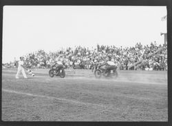 Motorcycle racing at Di Grazia Motordrome, Santa Rosa, California, 1939 (Digital Object)