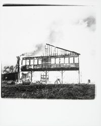 Sonoma Fire Department at a burning house, Sonoma, California, 1952 (Digital Object)