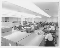 Sonoma Mortgage Corporation staff on the main floor, Santa Rosa, California, 1958 (Digital Object)