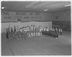 Closing presentation of the skaters in the Skating Revue of 1957, Santa Rosa, California, April, 1957 (Digital Object)
