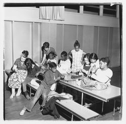 Girls at Doyle Park School learning to crochet, Santa Rosa, California, 1972 (Digital Object)