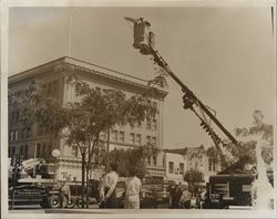 Construction equipment in Courthouse Square, Santa Rosa, California, 1968 (Digital Object)