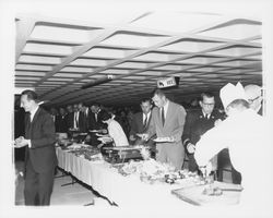 Buffet lunch at the dedication of parking garage at Third and D Streets, Santa Rosa, California, 1964 (Digital Object)