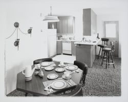 Kitchen and dining area of an Edmor Model home, Cotati, California, 1961 (Digital Object)