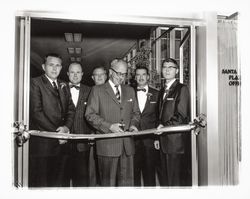 Ribbon cutting at the Santa Rosa Plaza Office of American Trust Company, Santa Rosa , California, 1959 (Digital Object)