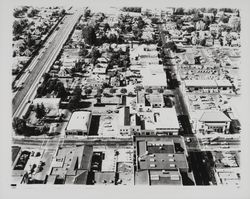 Aerial view of Santa Rosa, California from 5th to 9th Streets between Highway 101 and A Street, 1954 (Digital Object)