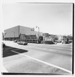 Concrete forms for the central columns and first floor walls of the new Exchange Bank building, 550 Fourth Street, Santa Rosa, California, 1971 (Digital Object)