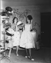 Ceci showing hats to Carolyn, Santa Rosa, California, 1961 (Digital Object)