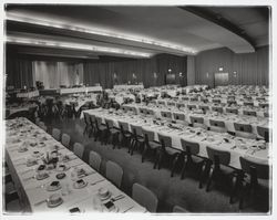 Empire Room of the Flamingo Hotel set up for a banquet, Santa Rosa, California, 1958 (Digital Object)
