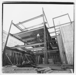 Girders and concrete forms of the new Exchange Bank building, 550 Fourth Street, Santa Rosa, California, 1971 (Digital Object)