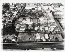 Aerial view of 7th Street looking toward B Street, Santa Rosa, California, 1954 (Digital Object)