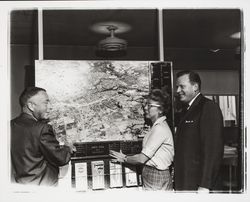 Members of the Chamber of Commerce looking at an aerial map of Santa Rosa, California, 1963 (Digital Object)