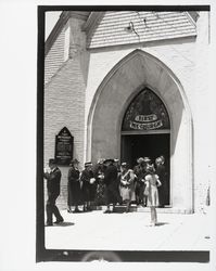 Leaving church after Sunday services, Petaluma, California, 1938 (Digital Object)