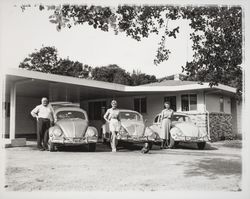 Clive Marshall family with their Volkswagon cars, Santa Rosa, California, 1958 (Digital Object)